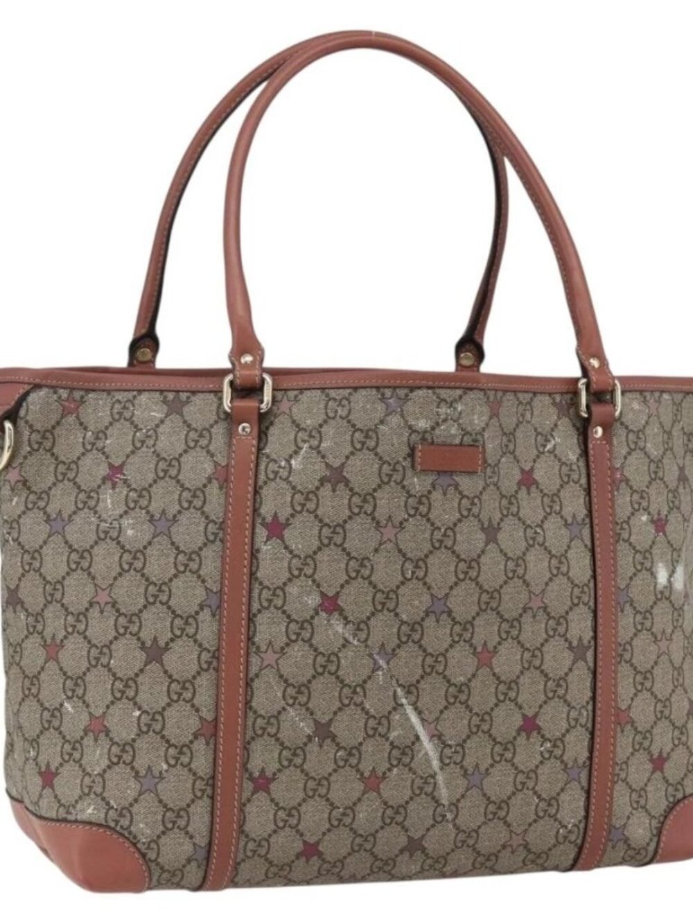 GUCCI GG Supreme Tote Bag PVC Beige Gold - Picture 2 of 16